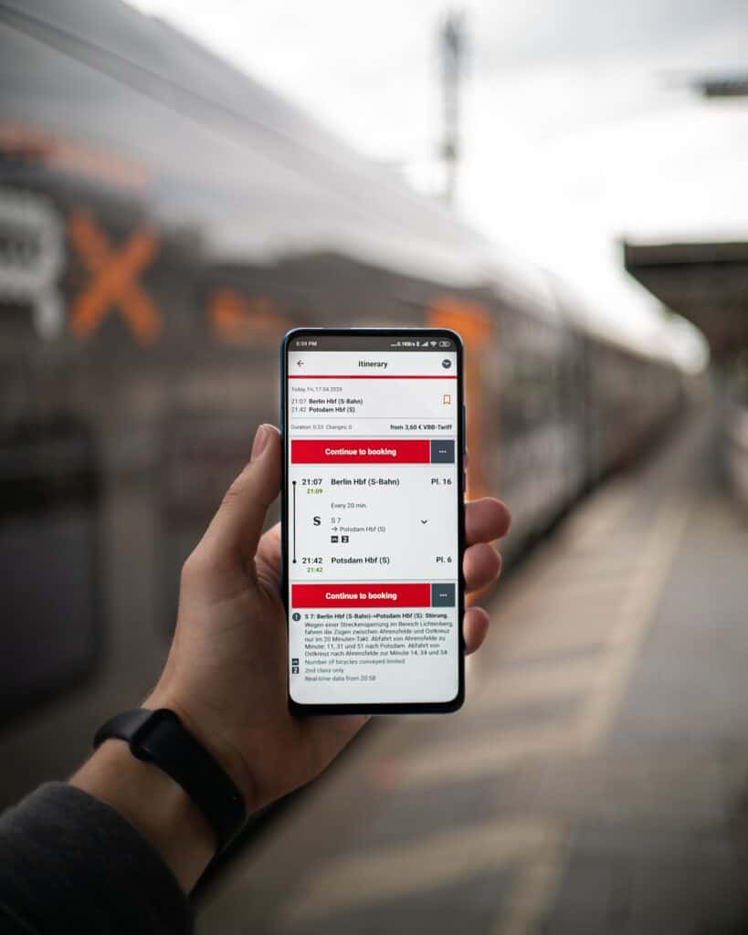 Itinerary details ready on your smartphone