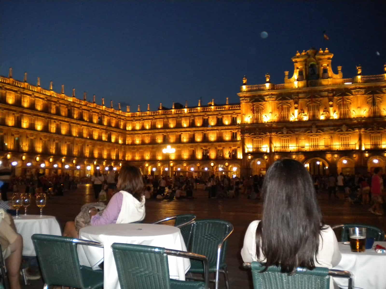 The Plaza Major In Salamanca At Night